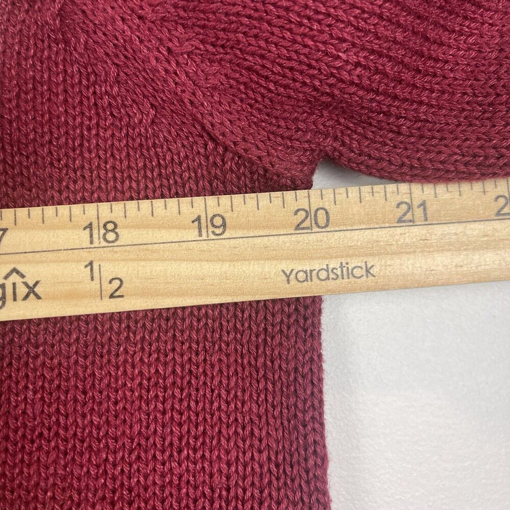 Embroidered Fall Leaf Crewneck Sweater - Burgundy - Picture 8 of 9